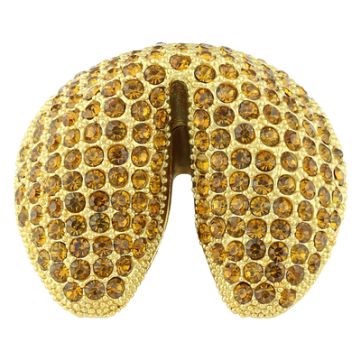 THE CRYSTAL FORTUNE COOKIE TRINKET BOX | GOLD