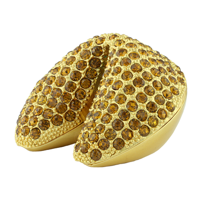 THE CRYSTAL FORTUNE COOKIE TRINKET BOX | GOLD