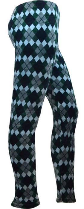 Rave Sexy Club Vegas 1 Piece Fleece Lined Velvet Green & Black & Gray Checkered Leggings - Sox World Inc.