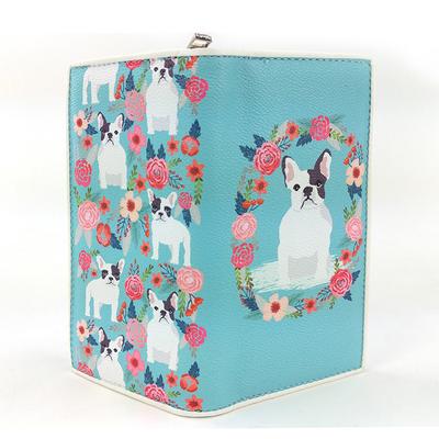 Ashley M - Floral French Bulldog Wallet in Vinyl Material