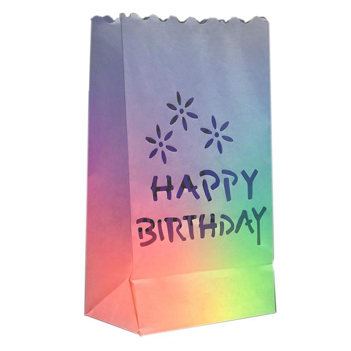 Luminary Bags with Happy Birthday Design