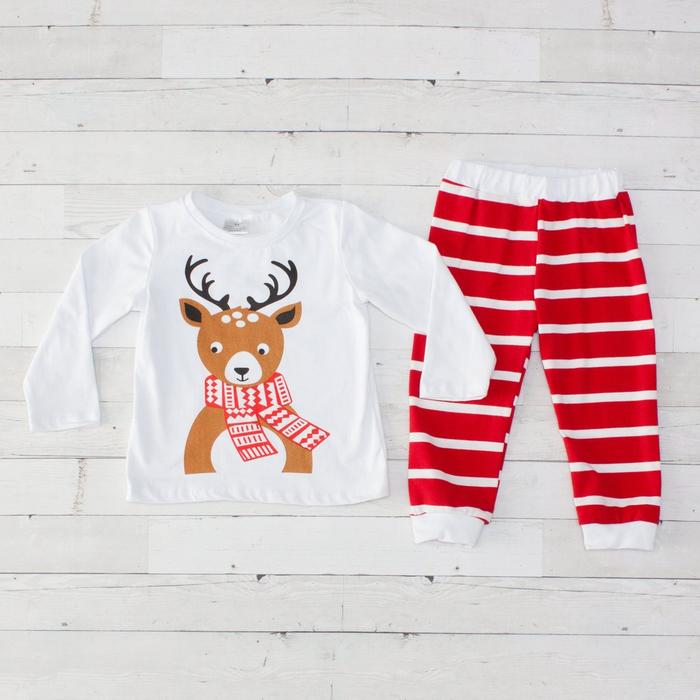 Red & White Reindeer Pajamas - Top & Pants