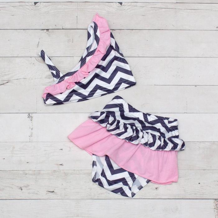 Purple, White & Pink Chevron Two Piece Swimsuit