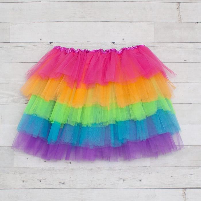 Five Layer Rainbow Elastic Dance Tutu for Tweens
