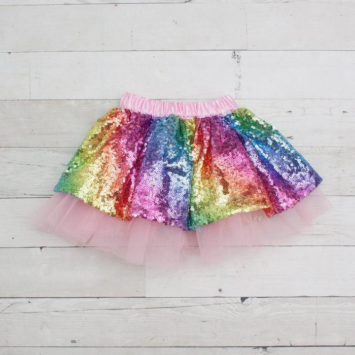 Rainbow Sequin Tutu Skirt