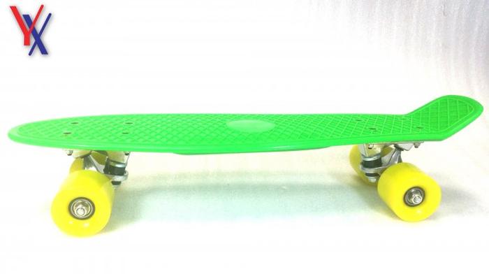Yixin 22" Plastic Penny Style Mini Cruiser Skateboard Green/yellow