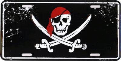 Pirate Skull and Swords 6x12 License Plates
