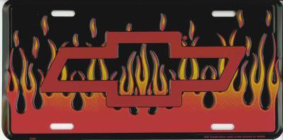 Chevy w/ Flames 6x12 License Plate