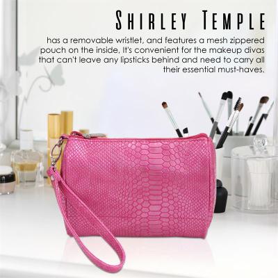Shirley Temple Pink Reptilian Cosmetics Bag