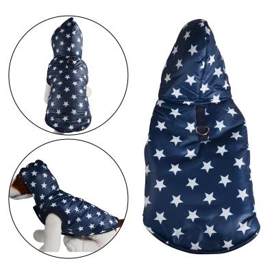 Puffer Dog Jacket with Hood Navy Blue