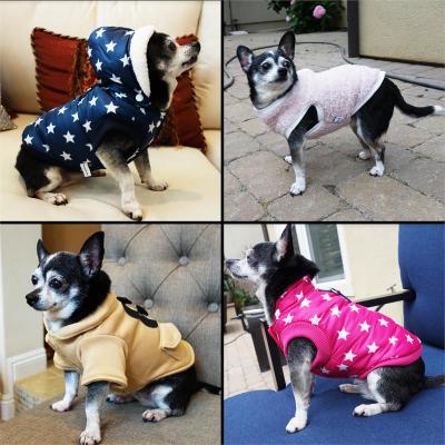 Puffer Dog Jacket with Hood Navy Blue