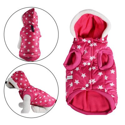 Puffer Dog Jacket with Removable Hood Pink