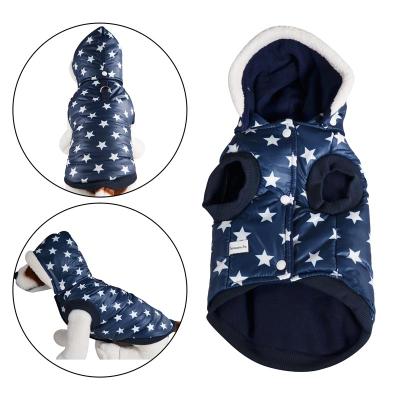 Puffer Dog Jacket with Removable Hood Navy Blue