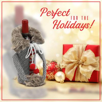 Grey Christmas Bottle Cover