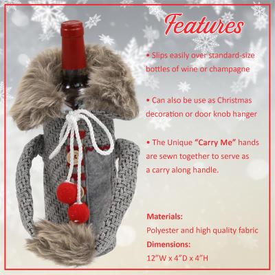 Grey Christmas Bottle Cover