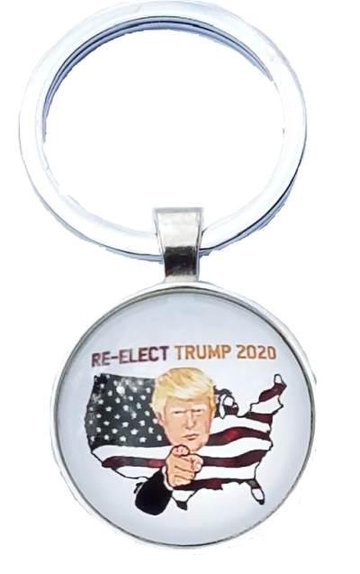 Trump Keychain Silver Metal Re-Elect Trump