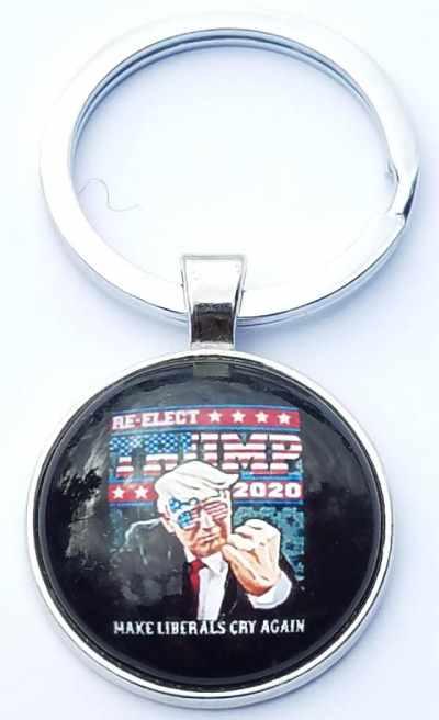 Trump Keychain Silver Make Liberals Cry Again