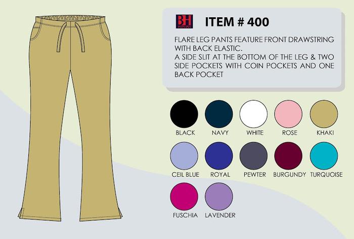 Flare Leg Pants with side slit