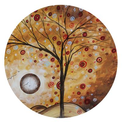 Golden Embrace Round Wall Art