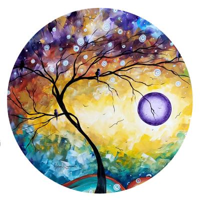 Purple Reign Round Wall Art