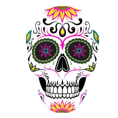 Sugar Skull White Base Wall Art