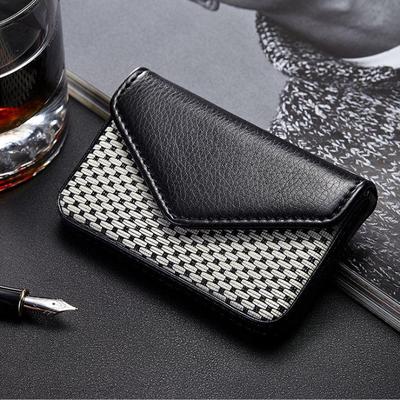 Stainless Steel Leather Business Card Holder Case
