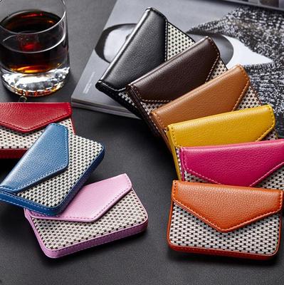 Stainless Steel Leather Business Card Holder Case