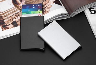 Slim RFiD Blocking Credit Card Holder Business Card Case with Auto Pop Up Slide Wallet