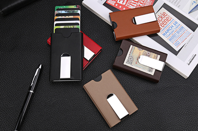 RFiD Pull-up Metal Wallet Credit Card Holder