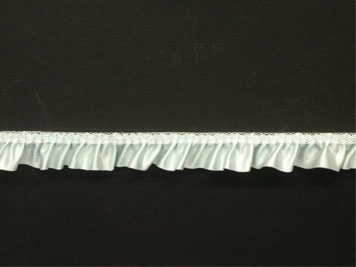 .875 inch Single Gathered Ribbon, celadon green (12 yards)