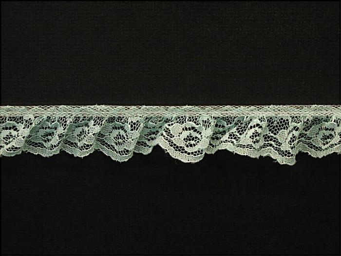1.25 inch Single-Gathered Lace, celadon green (25 yards) 2611G celadon