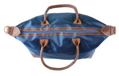 SHOPPING TOTE W/ DETACHABLE WOVEN STRAP - NAVY BLUE -BG-03-1244