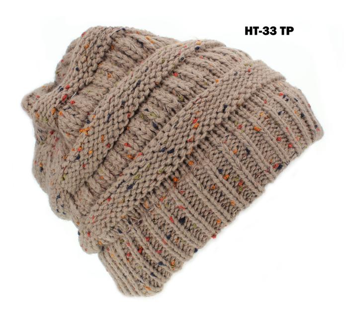 CAPS & HATS - RIBBED CONFETTI KNIT HAT - HT-33TP