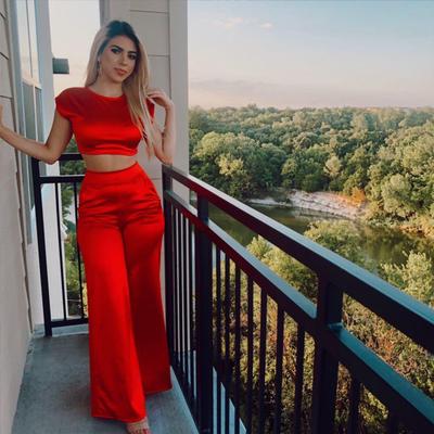 2 PCS SET CROP TOP AND PANTS WIDE LEG