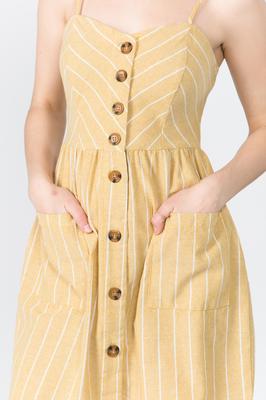 Single Breasted Linen Dress