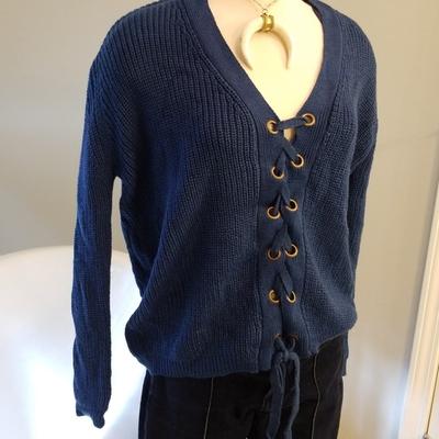 FINAL PRICE Miracle brand lace up sweaternNWTnMiracle