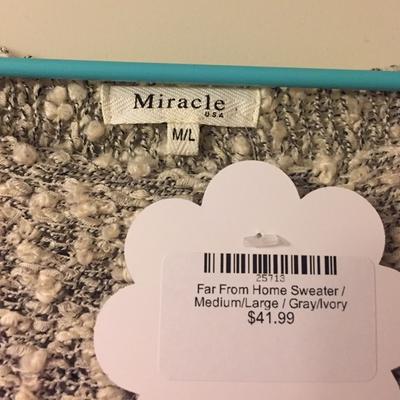 Miracle M/L Gray/Ivory Sweater from Shophopes.comnNWTnMiracle