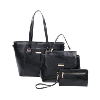 BLACK 3IN1 STYLISH SHOPPER CROSSBODY CLUTCH SET