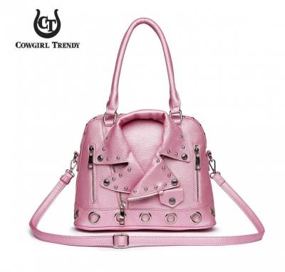 Rose 'Cowgirl Trendy' Biker Jacket Handbag - BKT3 5385