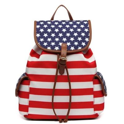 Brown US Flag Backpack - HNA 2368