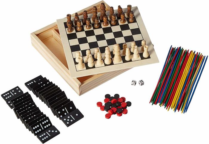 5-in-1 Mini Wood Chess Game (6PK)
