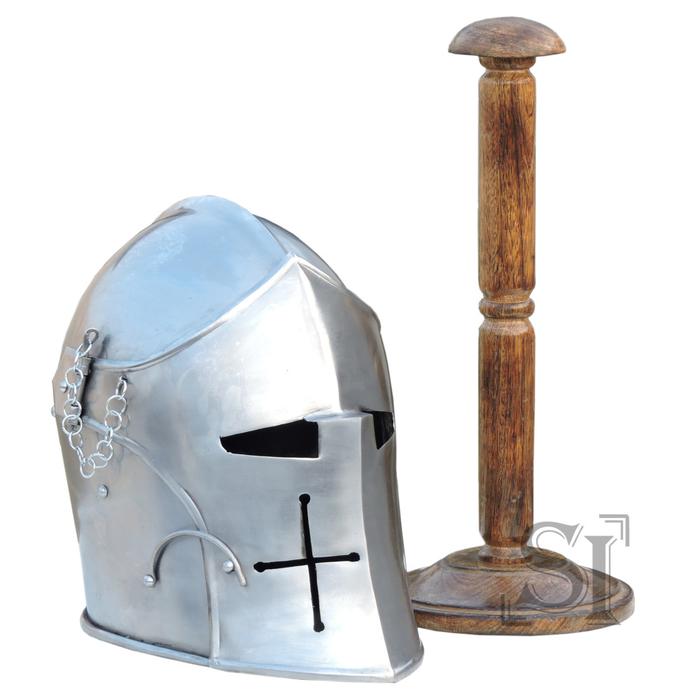 Visored Barbuta Helmet With Stand