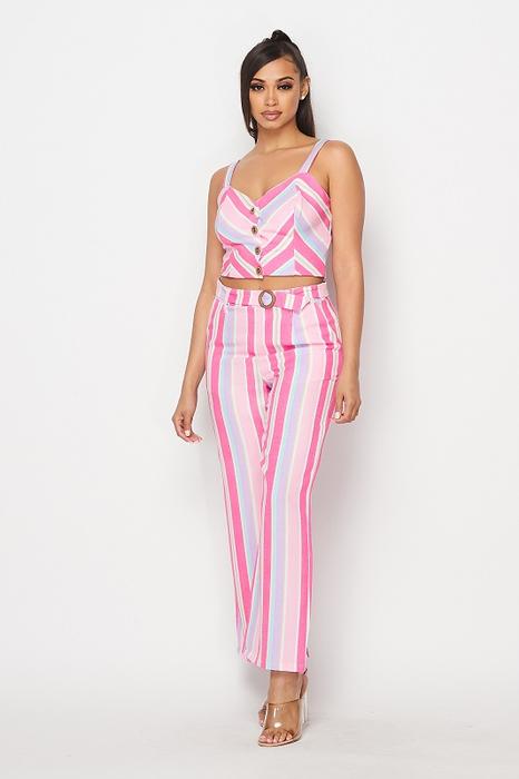 STRIPED SET PANTS