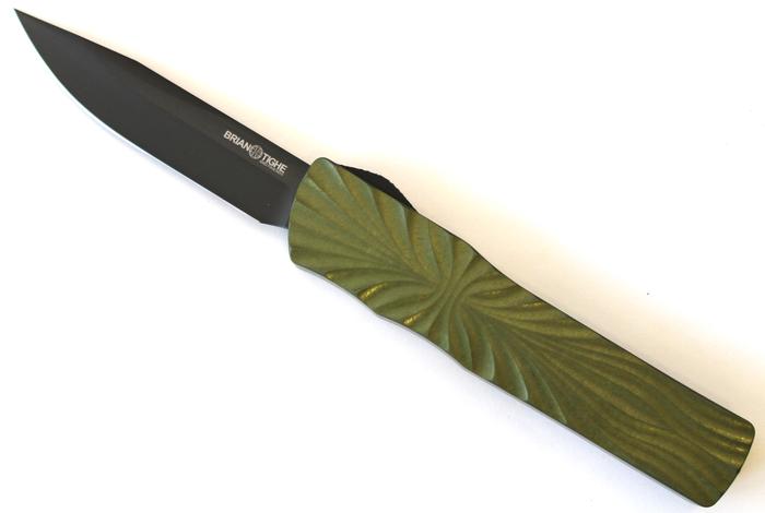 Large Twist Tighe OTF Ceramic OD Green DLC Clip Point Blade