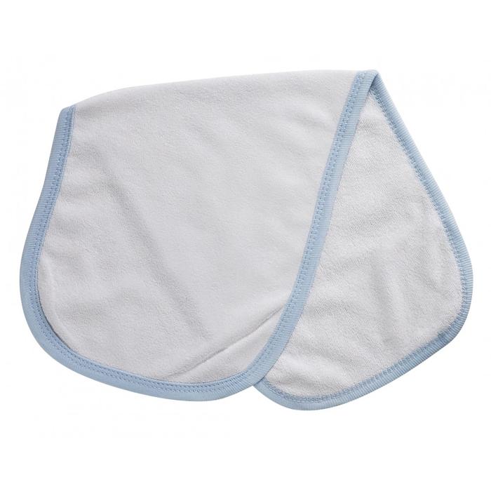 2-Ply Terry Burp Cloth White with Blue Trim