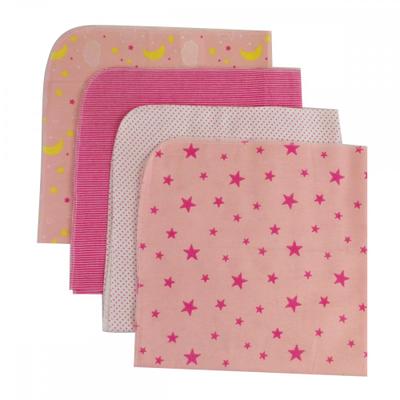 Flannel Print Receiving Blanket 4-Pack