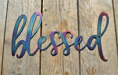 Galaxy Patina Blessed Farmhouse Wall Art