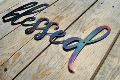 Galaxy Patina Blessed Farmhouse Wall Art