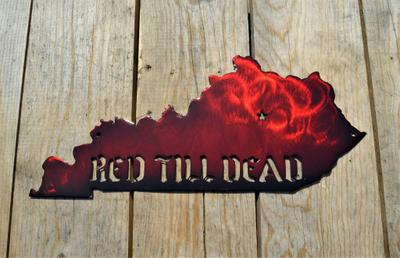 Custom Painted Kentucky Red Till Dead Wall Art