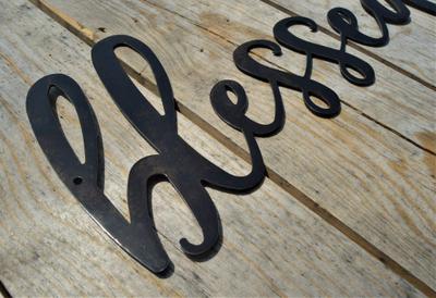 Oil Rubbed Bronze Patina Blessed Farmhouse Wall Art
